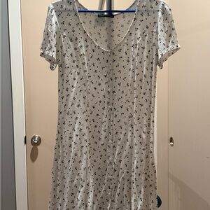 Brandy Melville White Floral Midi Dress